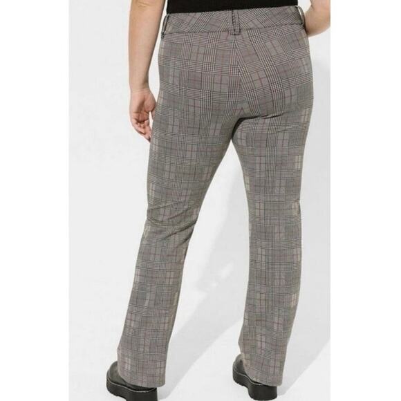 NWT Torrid Bootcut Pants Womens 28T Black White Plaid High Rise Dark Academia - Picture 2 of 10